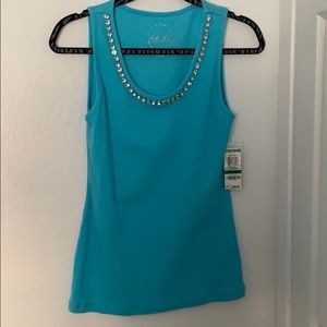 INC TANK TOP WITH RHINESTONES